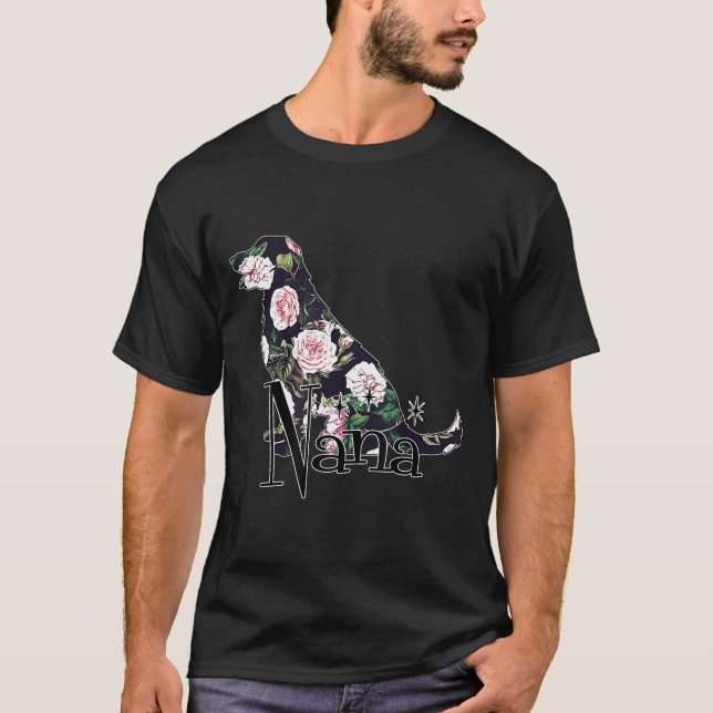 Camiseta Navidades del amante del perro floral Nana (Anverso)