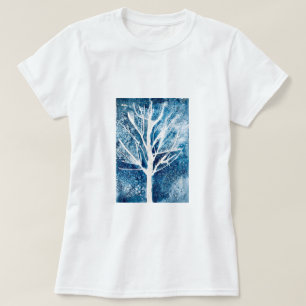 Camiseta Navidades del árbol de abedul blanco de invierno