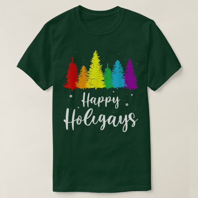 Camiseta Navidades del arcoiris de los gritos felices Orgul (Diseño del anverso)