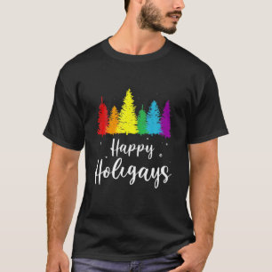 Camiseta Navidades del arcoiris de los gritos felices Orgul