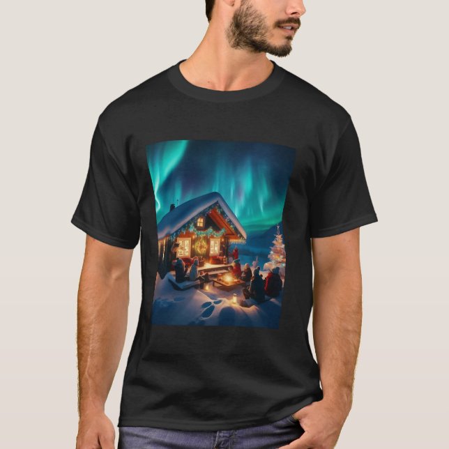 Camiseta Navidades del Ártico alumbran mágicamente en el no (Anverso)