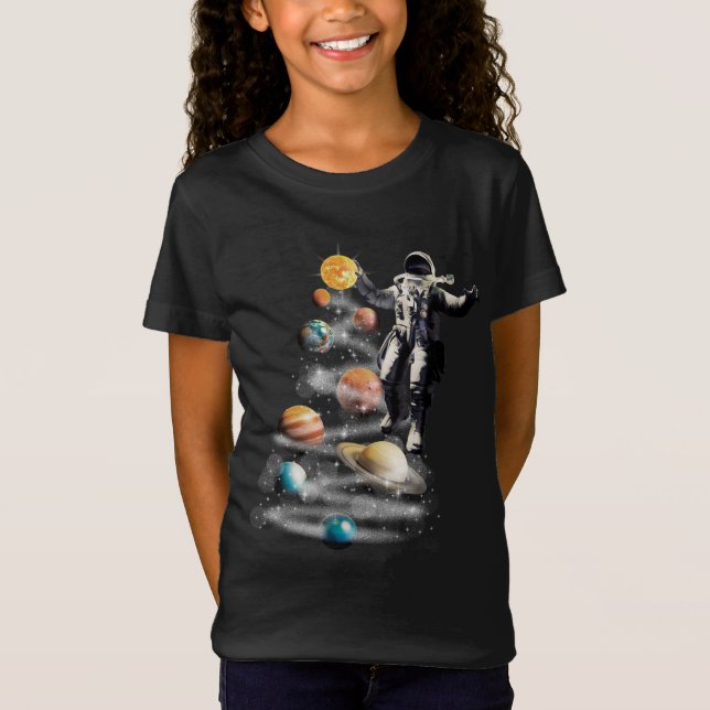 Camiseta Navidades del Astronauta del Sistema Solar Espacia (Anverso)