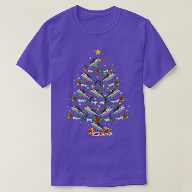 Camiseta Navidades del atún rojo que adoran el pescado Xmas (Diseño del anverso)