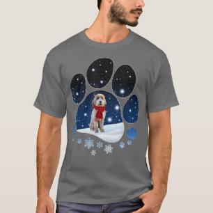 Camiseta Navidades del Aussiedoodle Winter Snow Paw Dogs