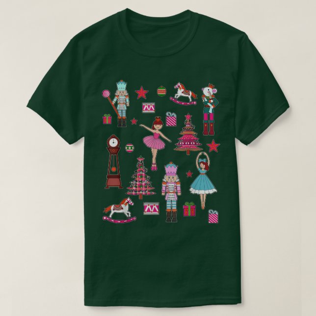Camiseta Navidades del Ballet Nutcracker Pastel Balletomane (Diseño del anverso)