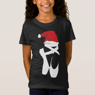 Camiseta Navidades del ballet Pointe Shoe Santa Hat
