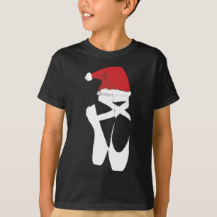 Camiseta Navidades del ballet Pointe Shoe Santa Hat