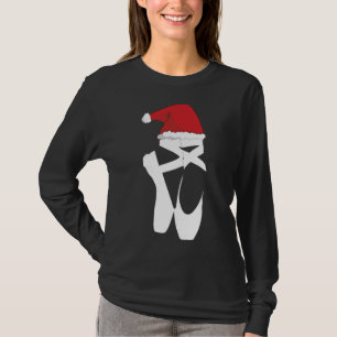 Camiseta Navidades del ballet Pointe Shoe Santa Hat