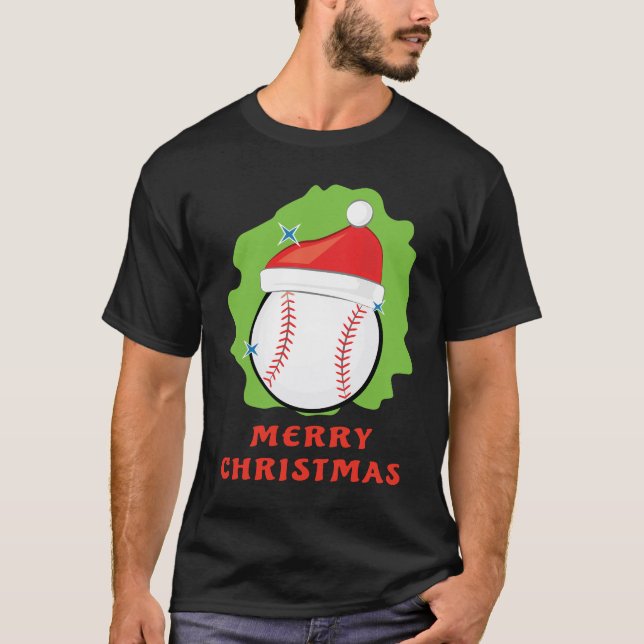 Camiseta Navidades del Béisbol de Merry - Gracioso (Anverso)