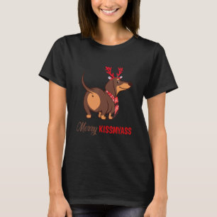 Camiseta Navidades del Beso de los cerezos reno Perro Dachs