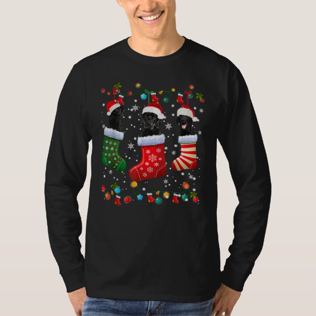 Camiseta Navidades del Black Lab Labrador Socks (Anverso)