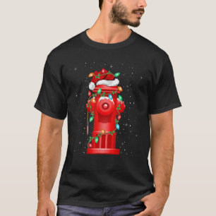 Camiseta Navidades del bombero de hidrantes de luz navideña