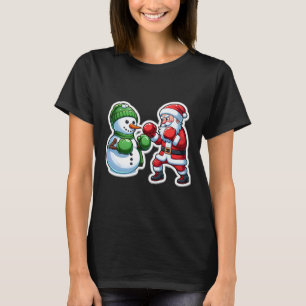 Camiseta Navidades del Boxeo de Santa Claus Snowman