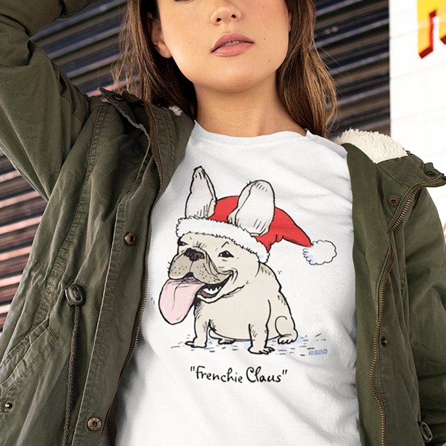Camiseta Navidades del Bulldog francés Cláusula Santa del p (Subido por el creador)