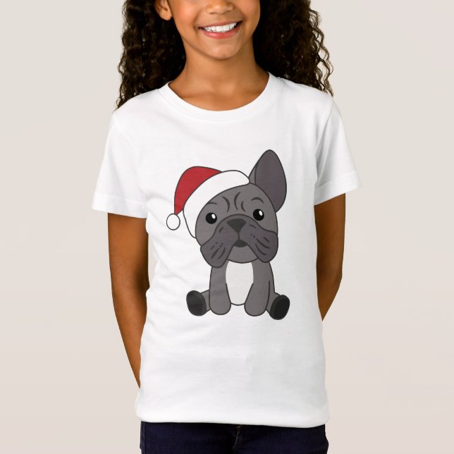 Camiseta Navidades del Bulldog francés niegan animales de i (Anverso)
