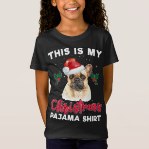 Camiseta Navidades del Bulldog francés Pajama Santa Dog Lov