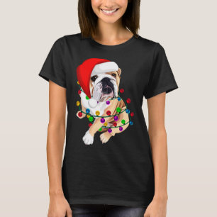 Camiseta Navidades del Bulldog inglés Dogmas Santa Hat