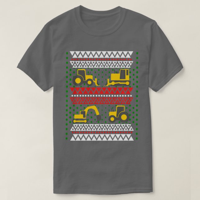 Camiseta Navidades del bulldozer del tractor de excavación  (Diseño del anverso)