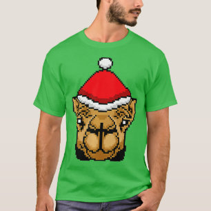 Camiseta Navidades del camello pixelado graciosos camel nav