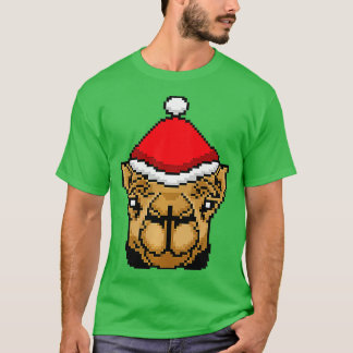 Camiseta Navidades del camello pixelado graciosos camel nav
