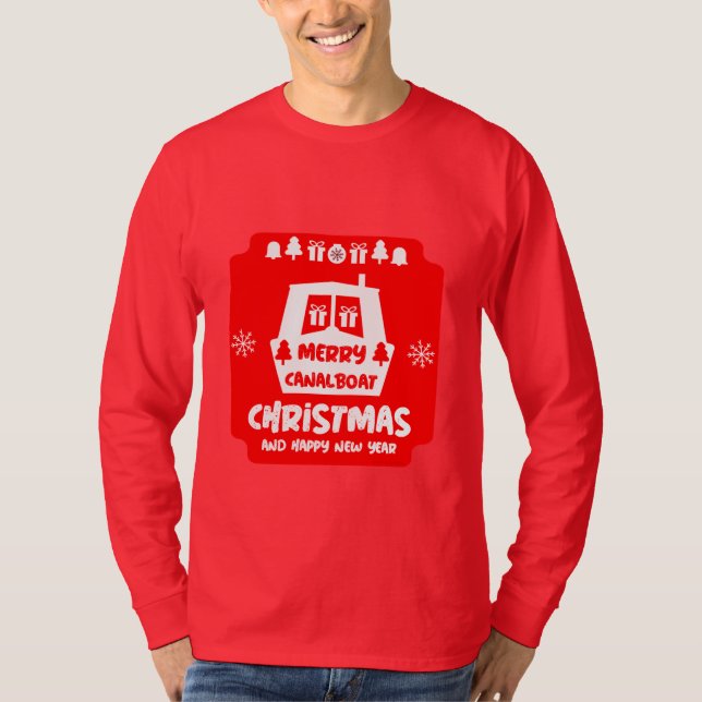 Camiseta Navidades del canal en bote de cercanías Regalos d (Anverso)