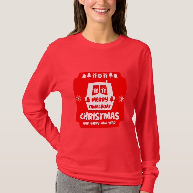 Camiseta Navidades del canal en bote de cercanías Regalos d (Anverso)
