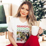 Camiseta Navidades del Collage de imágenes de la familia Gr<br><div class="desc">Celebra el vínculo entre la abuela y sus nietos con la camiseta de los Navidades del Collage de fotos de la abuela. Esta camiseta de fotos personalizado te permite crear un hermoso collage de hasta 8 preciadas fotos familiares, lo que hace una manera significativa y única de mostrar el amor...</div>