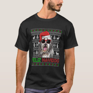 Camiseta Navidades del Collie Dog Feliz Navidog con barba