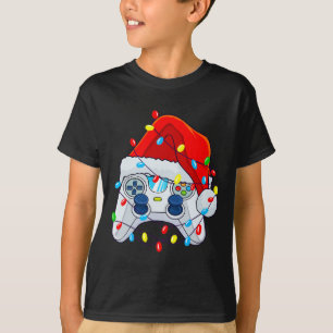 Camiseta Navidades del controlador de juegos Santa Hat Game