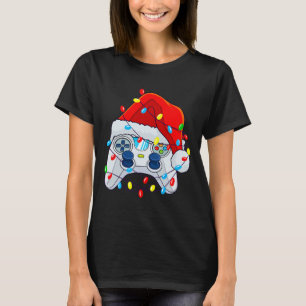 Camiseta Navidades del controlador de juegos Santa Hat Game