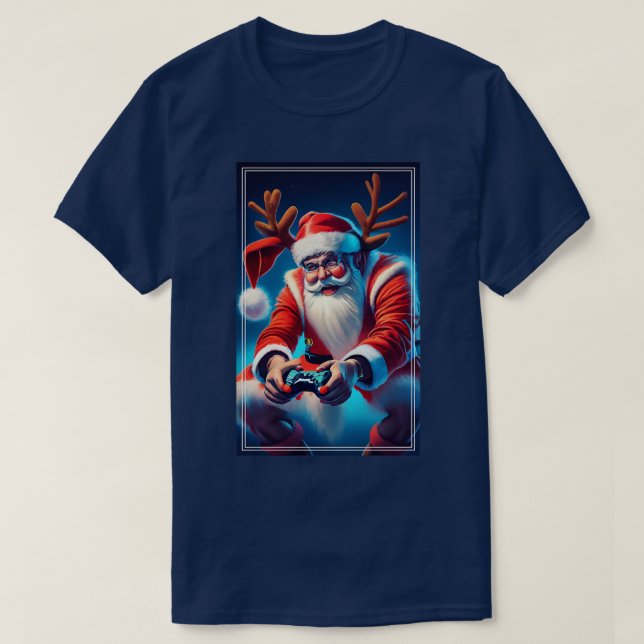 Camiseta Navidades del controlador de videojuegos de Santa  (Diseño del anverso)