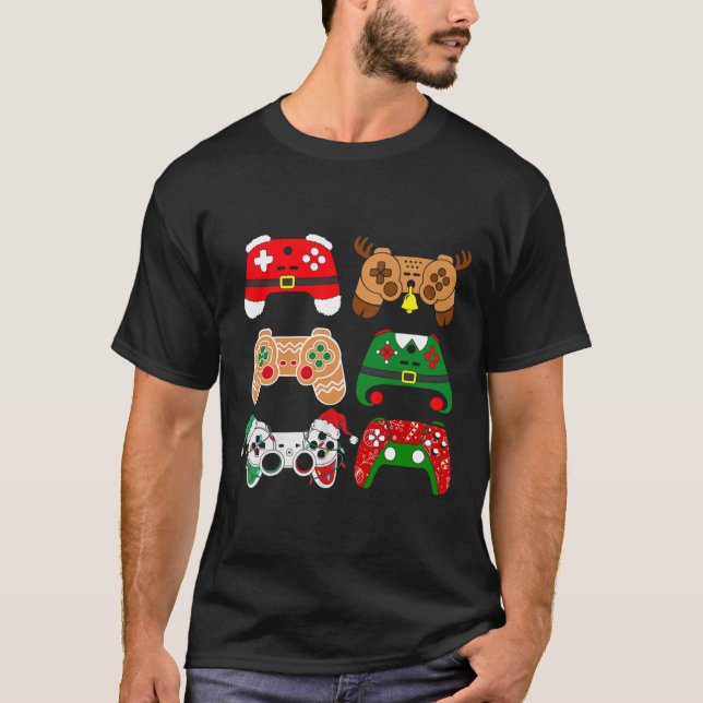 Camiseta Navidades del controlador de videojuegos Santa Hat (Anverso)