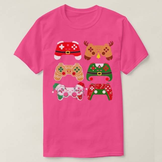 Camiseta Navidades del controlador de videojuegos Santa Hat (Diseño del anverso)