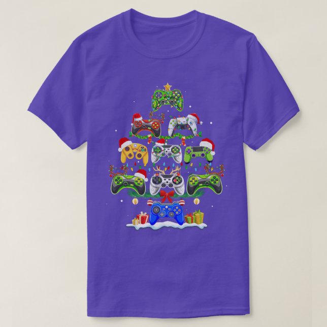 Camiseta Navidades del controlador de videojuegos Santa Hat (Diseño del anverso)