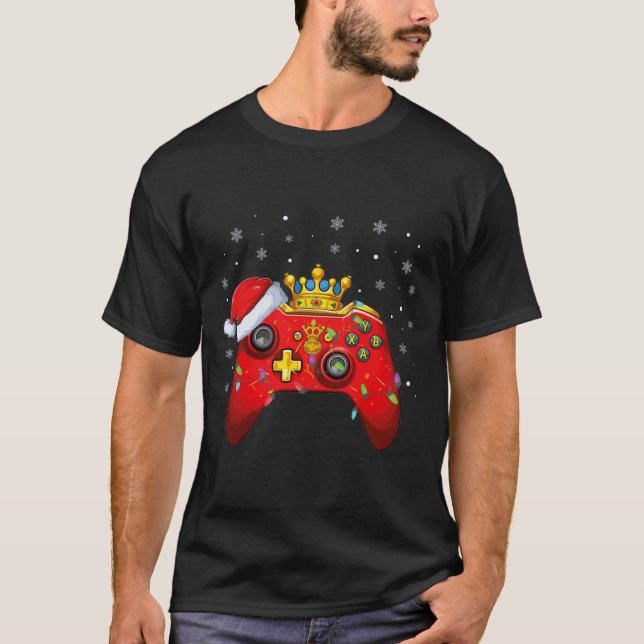 Camiseta Navidades del controlador de videojuegos Santa Hat (Anverso)
