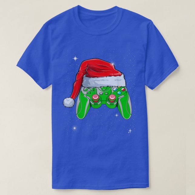 Camiseta Navidades del controlador de videojuegos Santa Hat (Diseño del anverso)