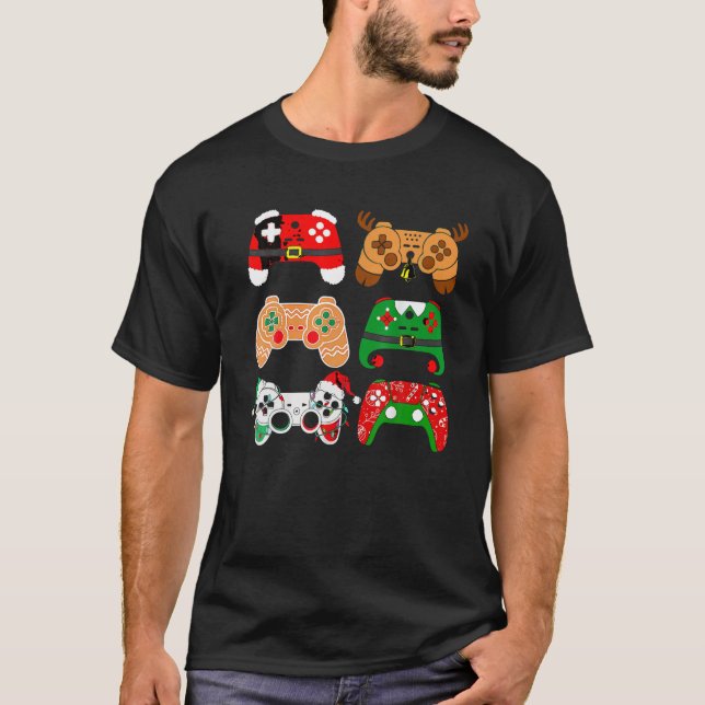 Camiseta Navidades del controlador de videojuegos Santa Hat (Anverso)