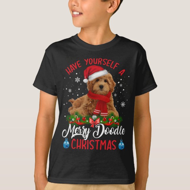 Camiseta Navidades del Cute Yorkshire Terrier Dog Merry Doo (Anverso)