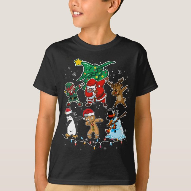 Camiseta Navidades del Dabbing Santa Elf Reindeo y Amigos S (Anverso)