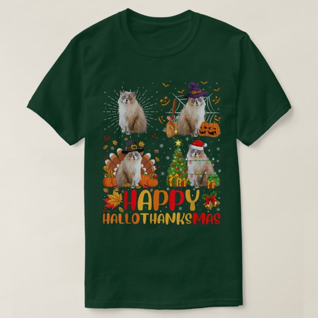 Camiseta Navidades del Día de Acción de Gracias de Hallowee (Diseño del anverso)