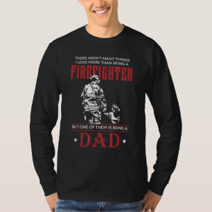 Camiseta Navidades del Día del Padre del bombero papá y su 