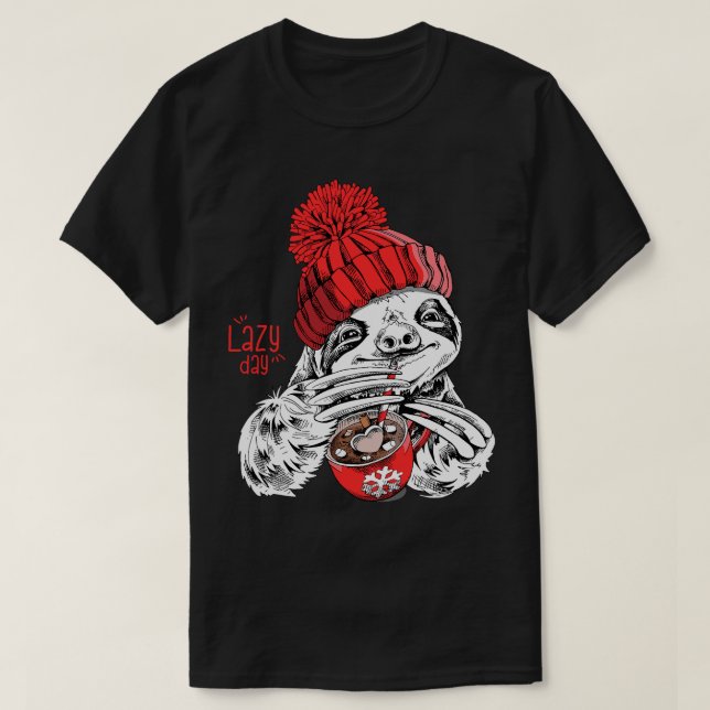 Camiseta Navidades del Día perezoso de Guay toman alcohol a (Diseño del anverso)