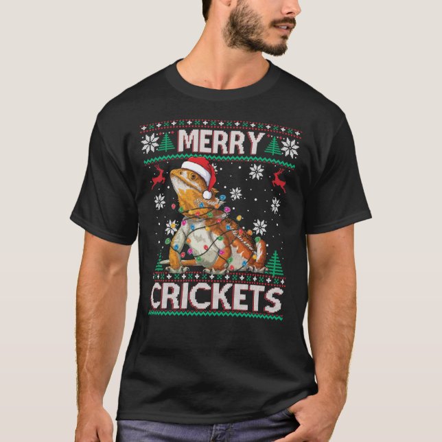 Camiseta Navidades del Dragón con barba de Críquet de cerez (Anverso)