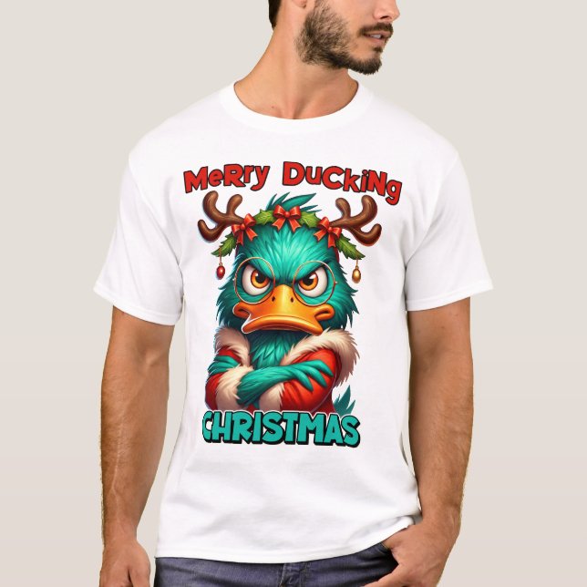 Camiseta Navidades del Ducado de los Cerezos - Pato gruñón  (Anverso)