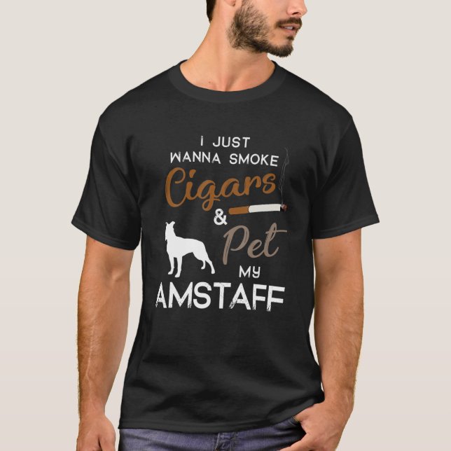 Camiseta Navidades del dueño del Amstaff Dog Cigar Lover Cu (Anverso)