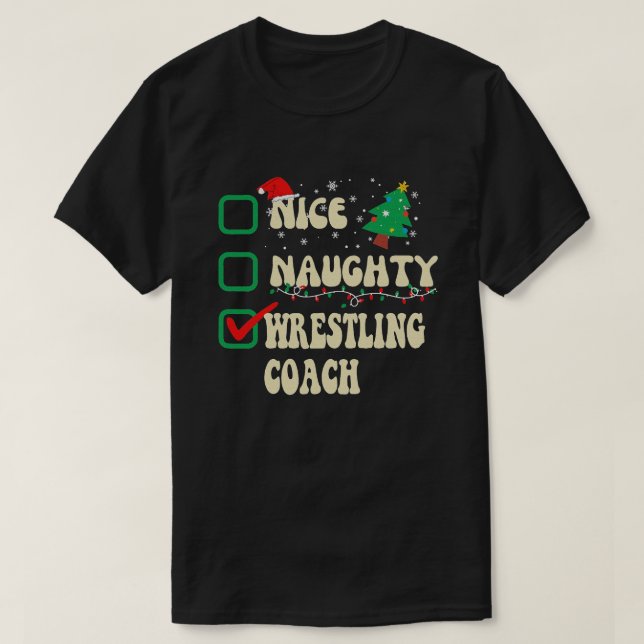 Camiseta Navidades del entrenador de Niza Naughty WRESTLING (Diseño del anverso)