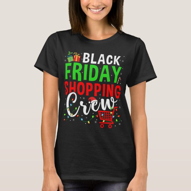 Camiseta Navidades del equipo de compras del viernes ilumin (Anverso)