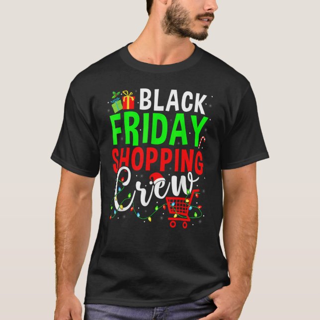 Camiseta Navidades del equipo de compras del viernes ilumin (Anverso)