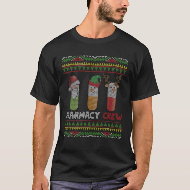 Camiseta Navidades del equipo de farmacia de Santa Claus Pi (Anverso)