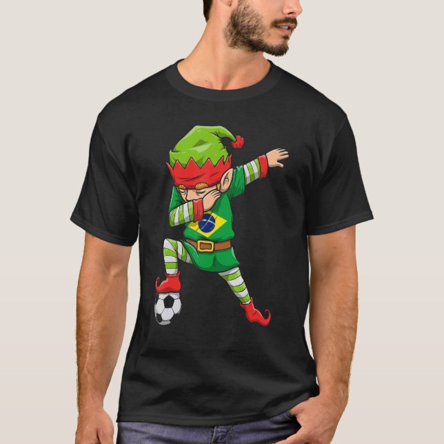 Camiseta Navidades del equipo de fútbol Dabbing Elf (Anverso)